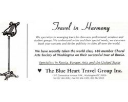 Doing business as Classical Movements Due to the expansion of instrumental and choral clientele, Classical Movements is incorporated as a division of Blue Heart Travel.