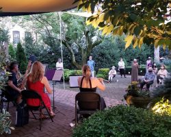 First Live Audience Concert in the USA during COVID Covid shuts down over 40 tours, and Classical Movements issues generous refunds. During the uncertainty CM hosts first live, in-person concerts for audiences of 50 in our Secret Garden, growing to over 40 concerts that year, with more than 100 concerts before live concerts resumed in September 2021.